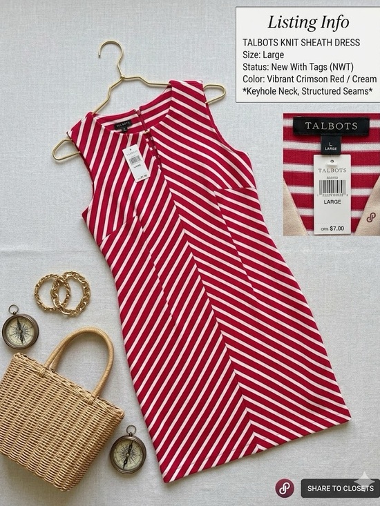 Talbots Dresses & Skirts - Talbots Pink and White Striped Dress